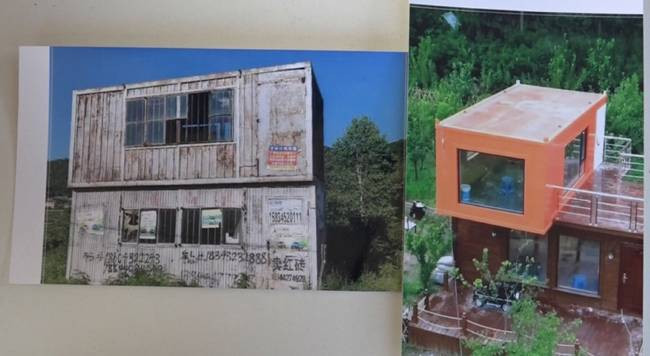 Hai khối container được hàn chắc chắn, đủ vững chãi để chịu được mưa và gió lớn.