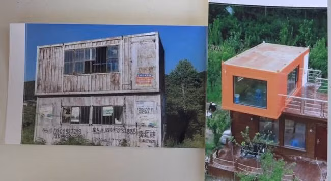 Hai khối container được hàn chắc chắn, đủ vững chãi để chịu được mưa và gió lớn.