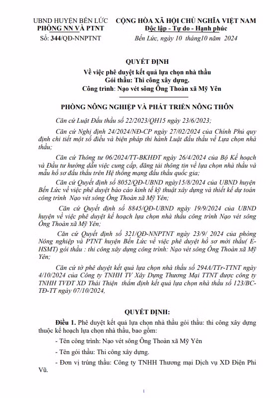 Long An: Cong ty Dien Phi Vu 1 ngay trung 3 goi thau tai Ben Luc-Hinh-2