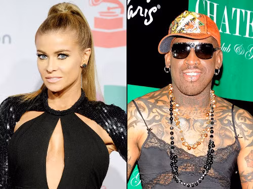  Carmen Electra và Dennis Rodman. Người mẫu, diễn viên Carmen Electra và cầu thủ bóng rổ Dennis Rodman kết hôn tháng 11/1998 ở Las Vegas, Mỹ. Tuy nhiên chỉ 9 ngày sau đó, Denni đã đệ đơn xin ly hôn. Sau đó, mọi người mới biết cuộc hôn nhân của họ là giả mạo.