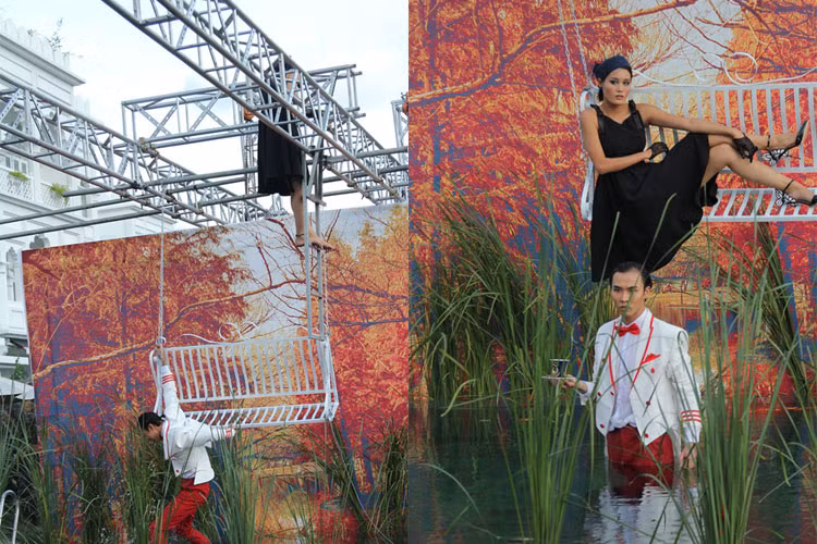 Nhiều thí sinh gặp khó khăn với chiếc xích đu treo lơ lửng giữa hồ nước. Trong đó, thí sinh Võ Thành An không may bị rơi xuống nước khi ngay vừa mới bắt đầu thử thách. Anh buộc phải tạo dáng dưới nước.