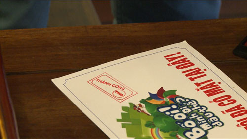 Bé Chíp đã vượt qua thử thách và nhận được dấu chứng nhận thành công.