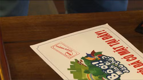 Bé Chíp đã vượt qua thử thách và nhận được dấu chứng nhận thành công.