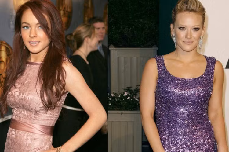 Hilary Duff và Lindsay Lohan (trái) từng là những người bạn tốt. Tuy nhiên, Lindsay lại “giật bồ” của bạn. Theo đó, năm 2003, mối quan hệ của hai nữ diễn viên khá nghiêm trọng chỉ vì ca sĩ Aaron Carter.