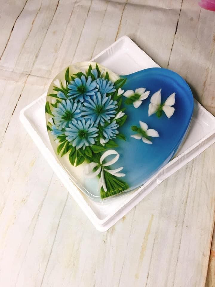 Thạch 3D hoa đậu biếc cầu kì và đẹp mắt.