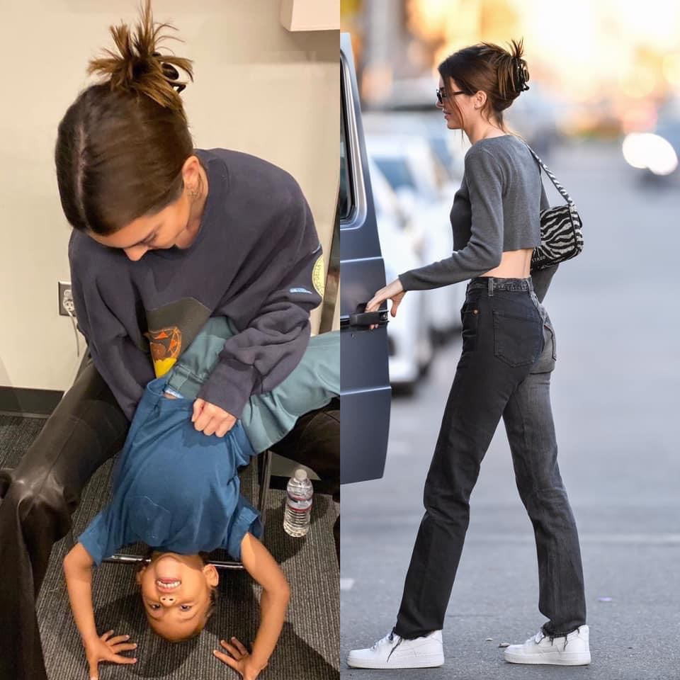 ...hay ở nhà trông cháu chỉ cần vấn tóc, kẹp lên là đủ sành điệu, phóng khoáng rồi.