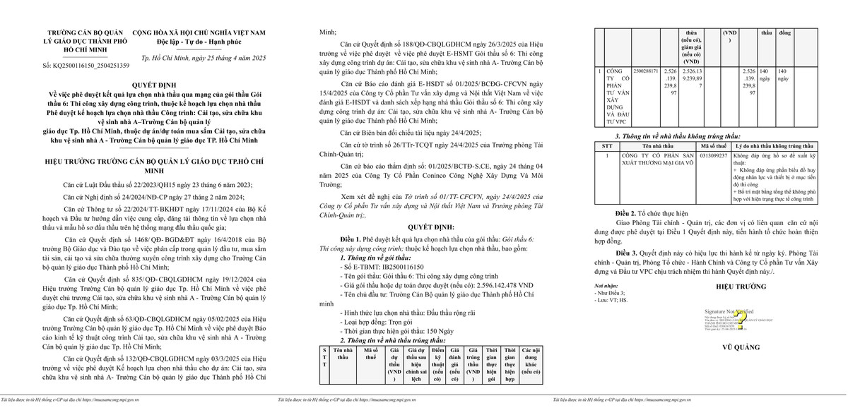 Soi nang luc nha thau thi cong, sua chua Truong Can bo TP HCM