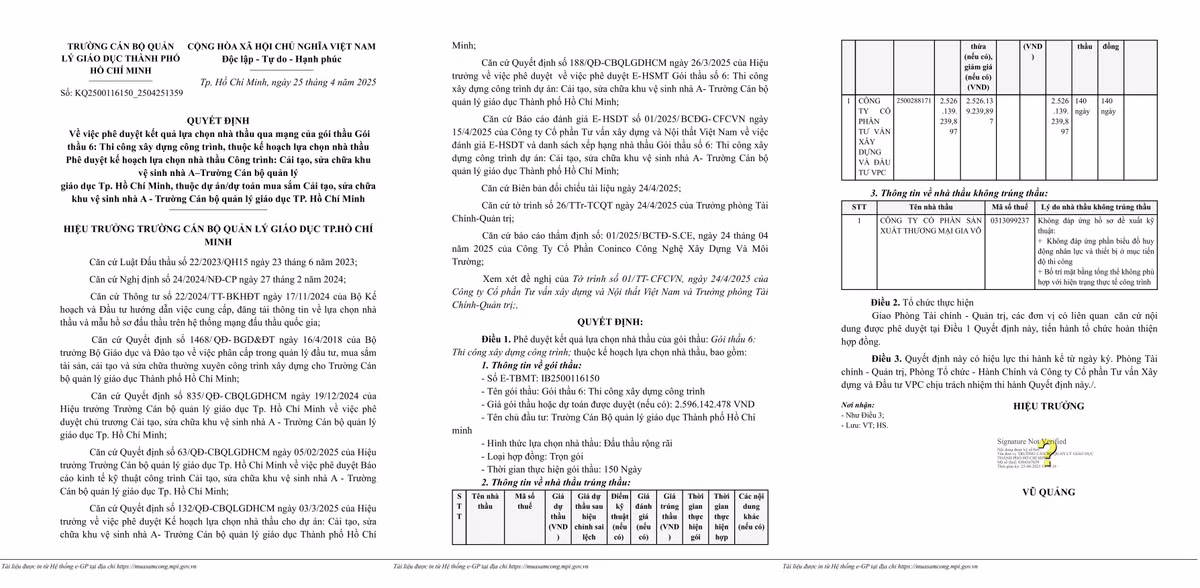 Soi nang luc nha thau thi cong, sua chua Truong Can bo TP HCM