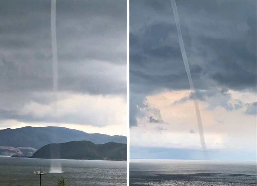 Nhìn từ xa vòi rồng có thể có màu đen hoặc trắng, tùy thuộc những thứ mà nó cuốn theo. Vòi rồng xuất hiện ở trên đại dương thường hút nước biển lên cao tạo thành các cây nước (waterspouts). 