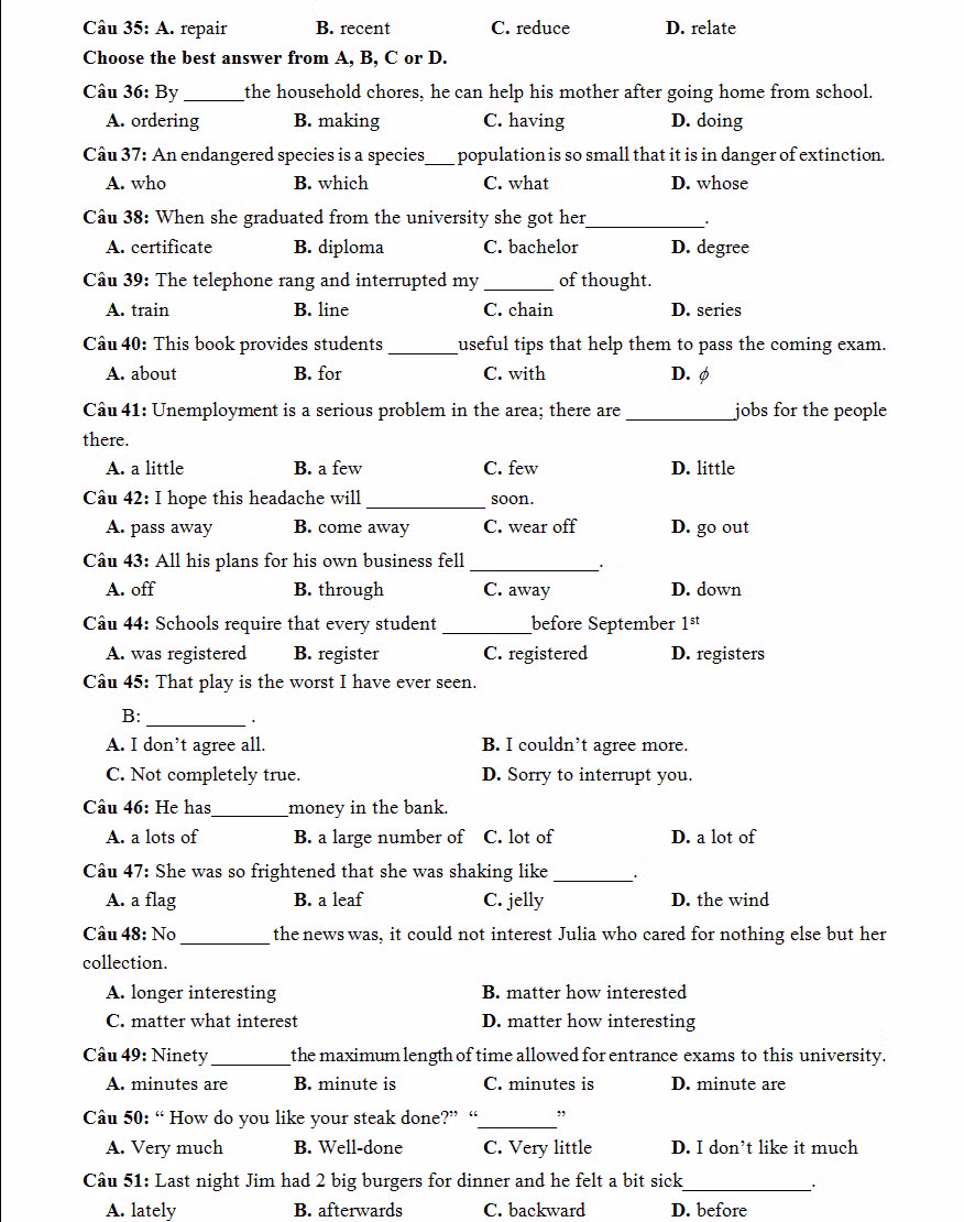 De thi thu THPT quoc gia 2015 mon Tieng Anh THPT Bim Son lan 3-Hinh-4