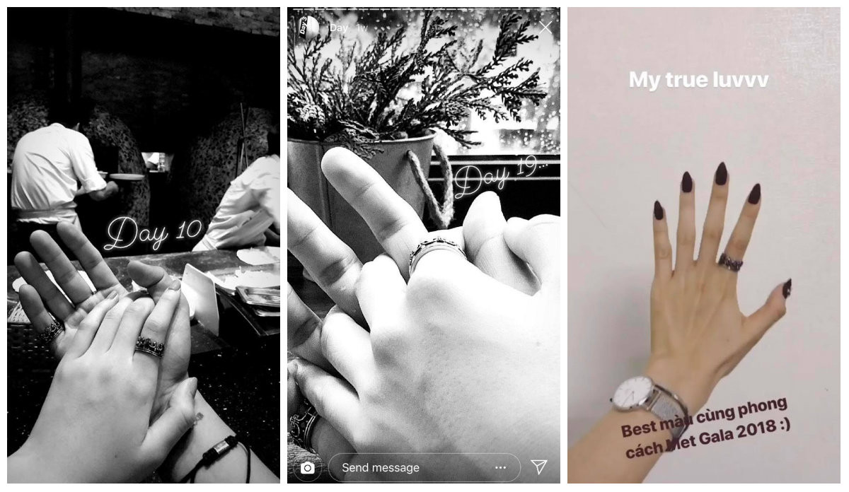 Chiếc nhẫn của bạn gái bí mật của Bình An cũng rất giống chiếc nhẫn từng được Phương Nga đeo.