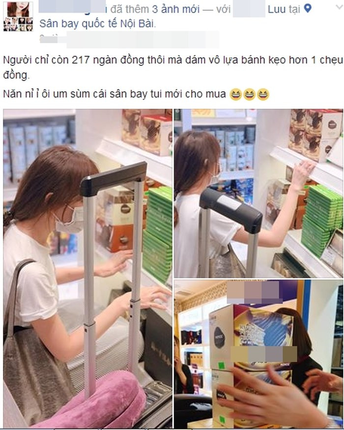 "Người chỉ còn 217 ngàn đồng thôi mà dám vào lựa bánh kẹo hơn một triệu đồng. Năn nỉ ỉ ôi um sùm cái sân bay tôi mới cho mua", bà xã Trấn Thành từng bị một người bạn "bóc mẽ" thế này đây.