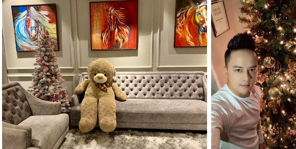 Cao Thái Sơn thích thú khoe thành quả trang trí Giáng sinh cho căn biệt thự mới tậu.