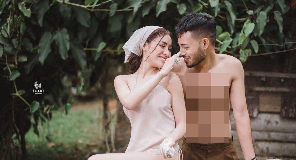 Những ngày qua, bộ ảnh khoe thân lố lăng, phản cảm của Á hậu Thư Dung cùng hai người mẫu nam nữ tại Tuyệt tình cốc Đà Lạt bị dư luận "ném đá" dữ dội. Ảnh: Tuart.