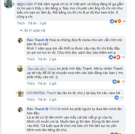 Bảo Thanh đáp trả "cứng" khi bị người dùng Facebook chỉ trích.