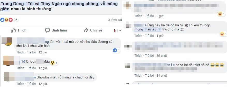 Phản ứng của một bộ phận cư dân mạng trước phát ngôn của Trung Dũng.