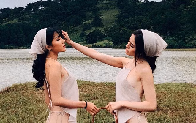 A hau Thu Dung tuoi roi di an truoc khi don bao thi phi