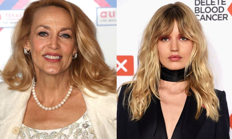  Jerry Hall là cựu siêu mẫu nổi tiếng, hiện kết hôn với tỷ phú Rupert Murdoch. Con gái riêng của cô - Georgia May 26 tuổi sở hữu khuôn mặt với tỷ lệ vàng và cũng trở thành một người mẫu đắt show. 