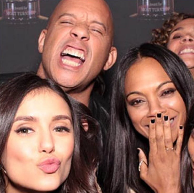 Diesel và Nina Dobrev tại buổi ra mắt "XXX: Return of Xander Cage". Những siêu anh hùng nhí nhố. Diesel đã thủ vai người cây Groot đáng yêu trong Infinity War và nhận được nhiều lời khen ngợi.