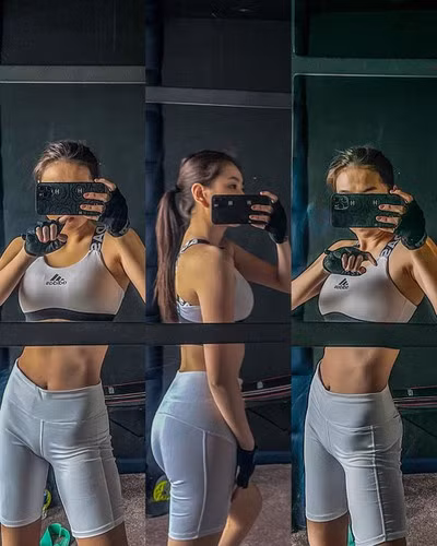 Xem việc tập luyện là một phần không thể thiếu của cuộc sống, Mai Ngọc không ít lần khiến fan "mắt tròn mắt dẹt" vì những hình ảnh như truyền động lực tích cực đến phái đẹp.