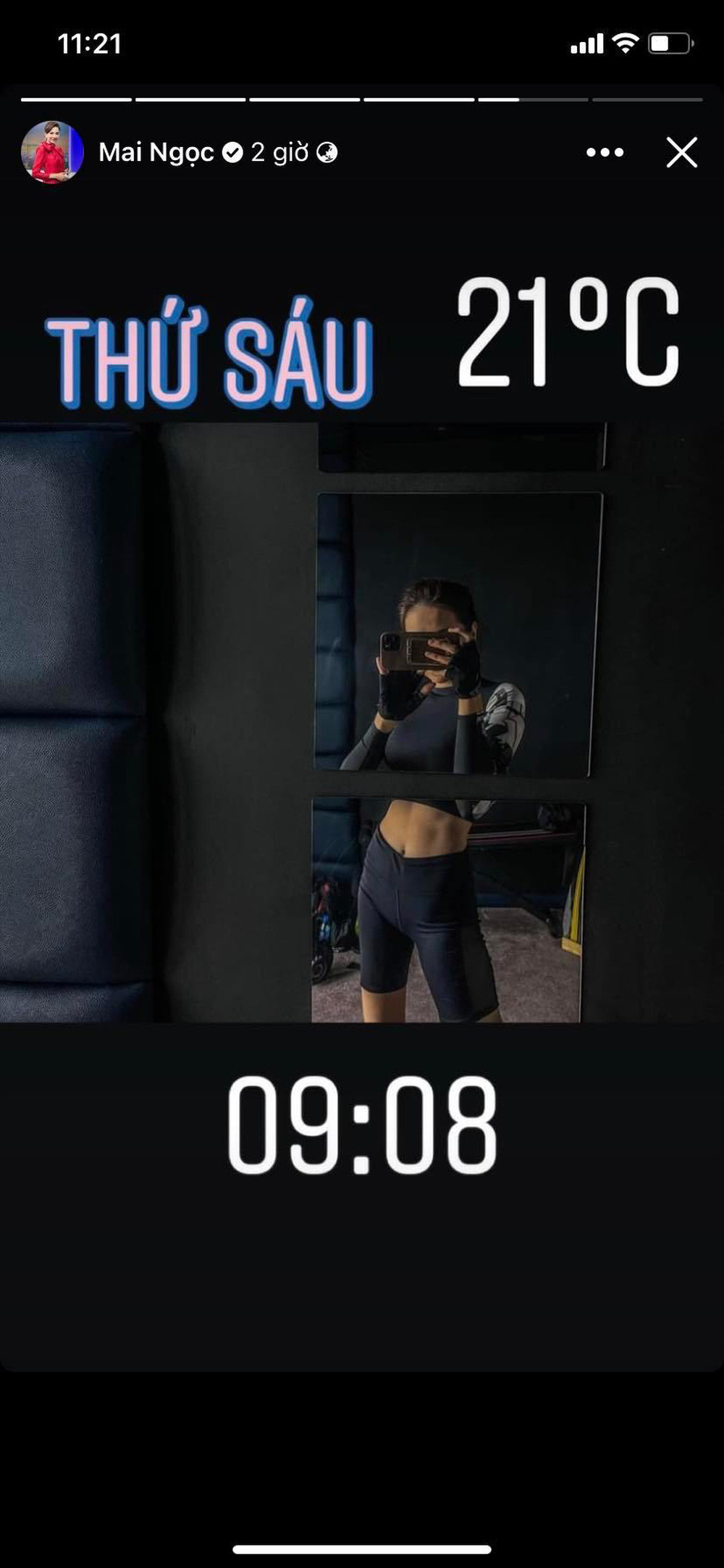 Những bức ảnh mới nhất mà nữ BTV VTV đăng trên story khiến người hâm mộ không ngừng trầm trồ, ngưỡng mộ. Dù thời tiết khá lạnh nhưng Mai Ngọc vẫn chăm chỉ tập luyện để có thân hình đẹp.