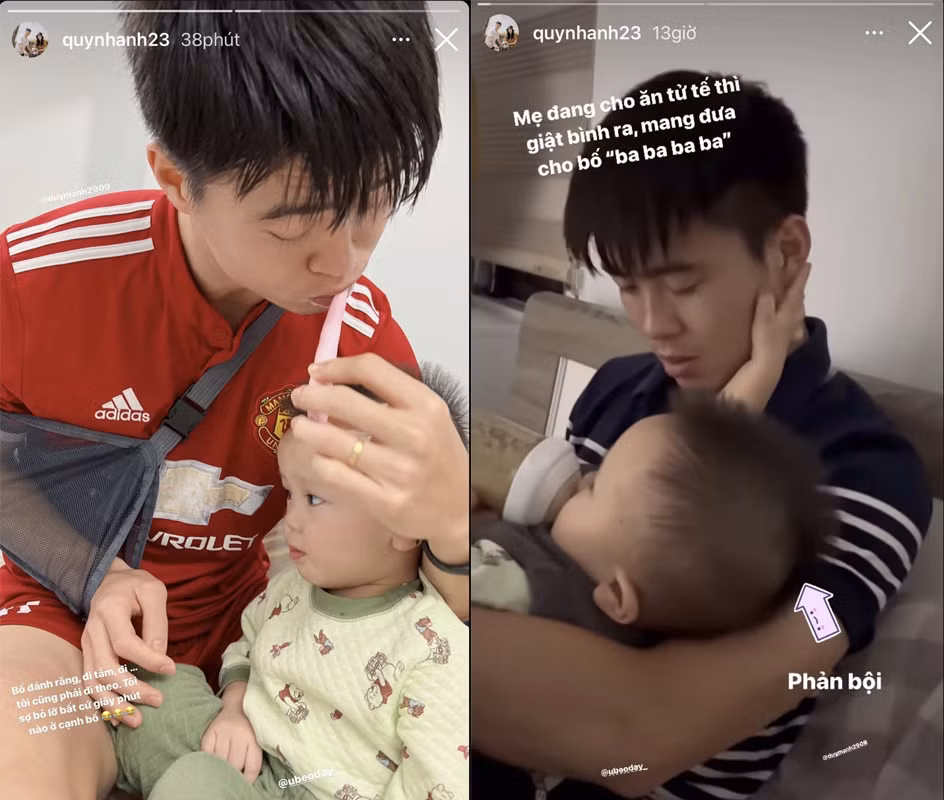 Mặc dù mới một tuổi nhưng quý tử nhà Duy Mạnh đã được bố mẹ diện cho những bộ trang phục đắt tiền, thuộc thương hiệu lớn và thường xuyên đi du lịch, nghỉ mát sang chảnh.