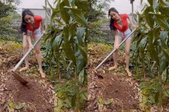 Bà Tưng vẫn mặc đồ mỏng manh với phần cổ xẻ sâu. Ngoài lo cho sức khỏe của cô, nhiều người còn lo cô nàng lộ hàng vì diện trang phục quá gợi cảm.