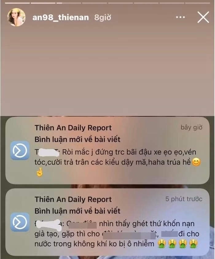 Nhiều cư dân mạng để lại bình luận chê bai vóc dáng, buông lời cay nghiệt với nữ diễn viên. Thậm chí có người còn đem chuyện nuôi con của Thiên An ra để chửi bới.