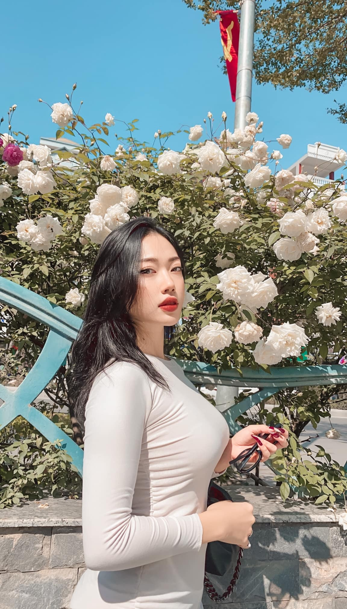 Số đo ba vòng lý tưởng cùng chiều cao ấn tượng (1m68) giúp Hoàng Yến nổi bật trong mọi khung hình. Ảnh: FBNV