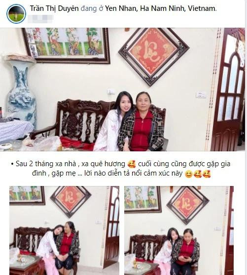 Mới đây, Trần Thị Duyên chia sẻ những khoảnh khắc bên mẹ sau khi được về thăm gia đình khoảng 1 tháng trước khi tập trung trở lại cho chiến dịch SEA Games 31 vào tháng 5.