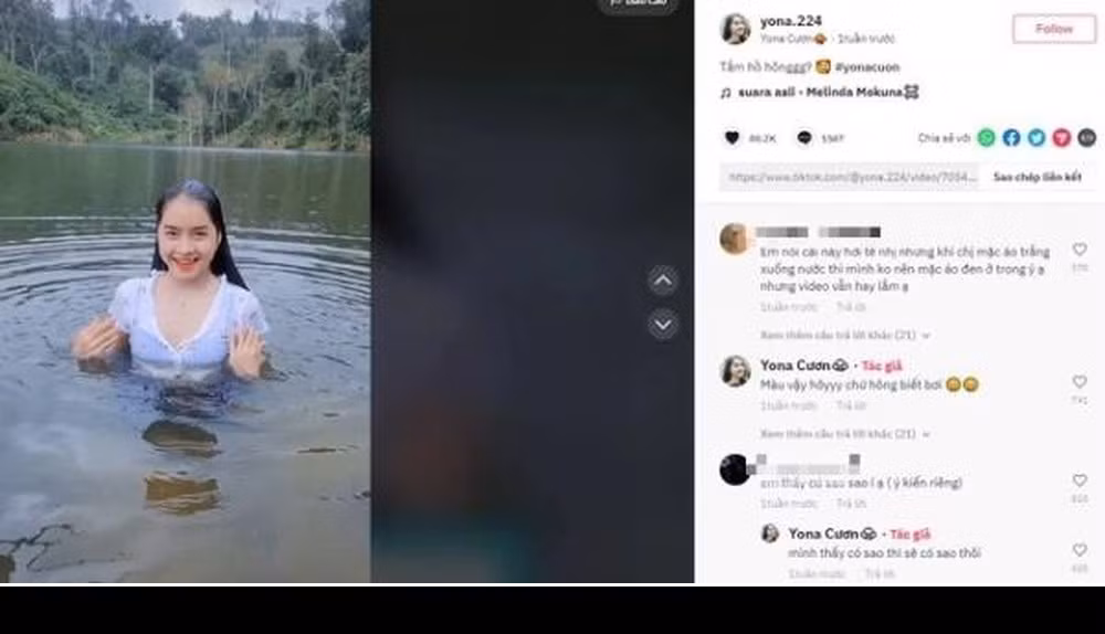Một số clip của "sơn nữ Ba Na" ăn mặc gợi cảm không phù hợp với hình ảnh hồn nhiên, trong trẻo cô xây dựng trước đó. Ảnh: Tổng hợp