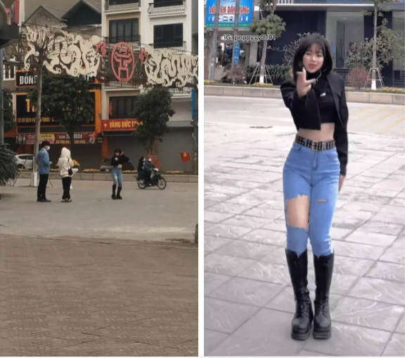 Không giống với chiều cao nổi trội trên TikTok, Poppy ở ngoài đời có chiều cao khiêm tốn hơn rất nhiều, vóc dáng cũng không được thon gọn như clip tự đăng.