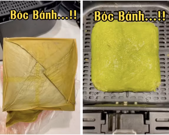 Theo nhiều cư dân mạng chia sẻ, với cách làm bánh chưng này bánh vẫn khô, giòn bên ngoài, mềm bên trong mà không hề có dầu mỡ, đỡ ngấy hơn.