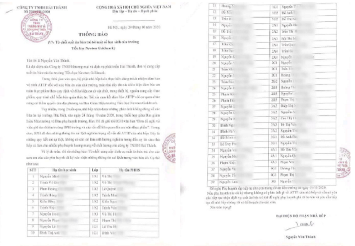 39 HS bi tu choi “cho an“: “Bong trach nhiem” o Newton hay Hai Thanh?