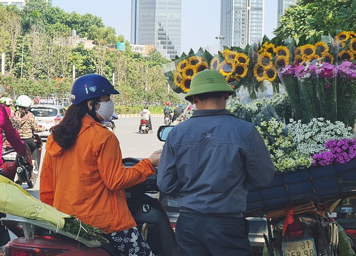 Cúc họa mi thu hút khách hàng khắp phố phường Hà Nội.