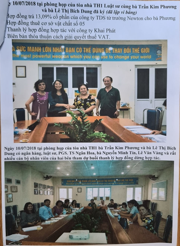 Vu Cty TDS - Truong Newton: Doi chat ve hinh anh ba Phuong - Dung bat tay ky hop dong