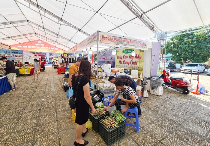 Hội chợ thu hút được nhiều khách hàng ở Hà Nội đến tham quan, mua các đặc sản vùng miền.