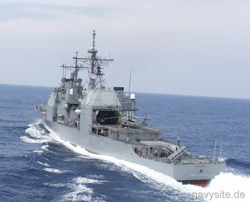Do là một tuần dương hạm, khả năng mang vũ khí của chiếc USS Port Royal vượt trội hơn nhiều so với dàn khu trục hạm của lực lượng Hải quân Mỹ hiện nay. Nguồn ảnh: Pinterest.