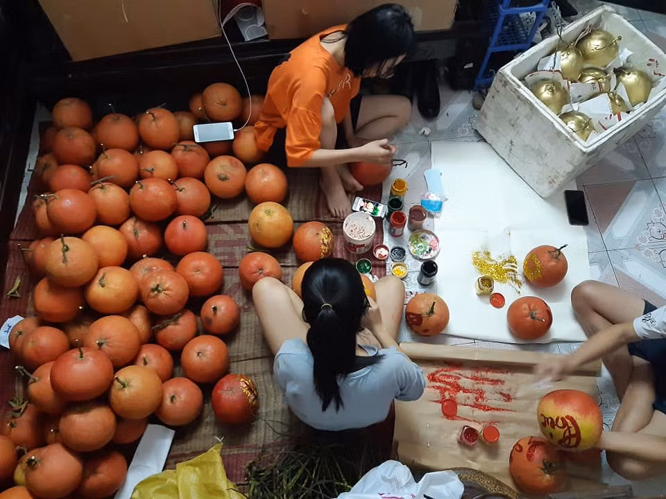 Dua vang, buoi do ve thu phap “gia chat”, chay hang can Tet-Hinh-2