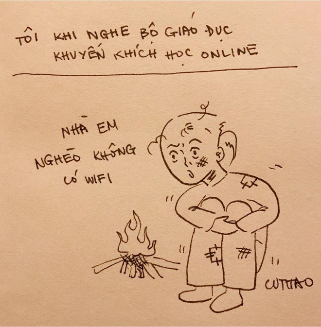 Do thời gian nghỉ kéo dài gây ảnh hưởng đến tiến trình học tập, giảng dạy của học sinh và giáo viên, nhiều trường áp dụng dạy học online. Song không phải ai cũng thấy thoải mái và có đủ điều kiện học theo hình thức này. Ảnh: Cu Thảo.