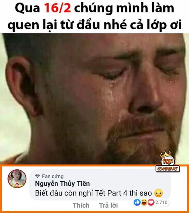 Sau 2 tuần nghỉ để tránh lây nhiễm dịch viêm phổi cấp do chủng mới của virus corona, nhiều trường trong cả nước vẫn chưa thông báo học sinh - sinh viên đi học lại. Trên diễn đàn, dân mạng dự đoán đợt nghỉ sẽ còn kéo dài do tình hình phức tạp của dịch bệnh. Ảnh: Top comments.