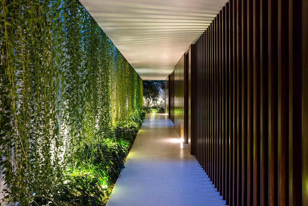 Hành lang và lối rẽ vào các khoang của nhà hộc kéo.