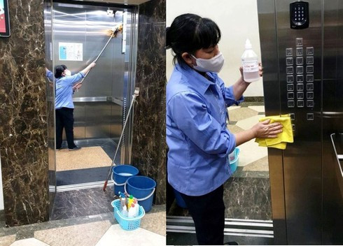 Chung cu Ha Noi thi nhau 'dung chieu' boc nilon chong dich corona-Hinh-2