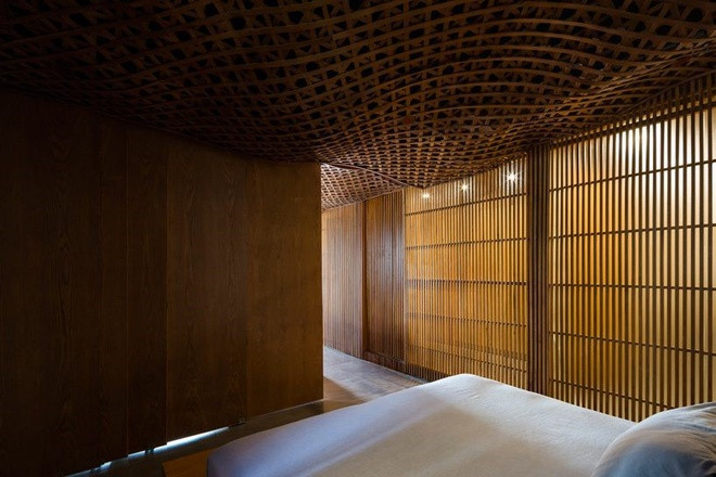 Sự riêng tư của không gian riêng vẫn được đảm bảo nhờ vách ngăn di động.