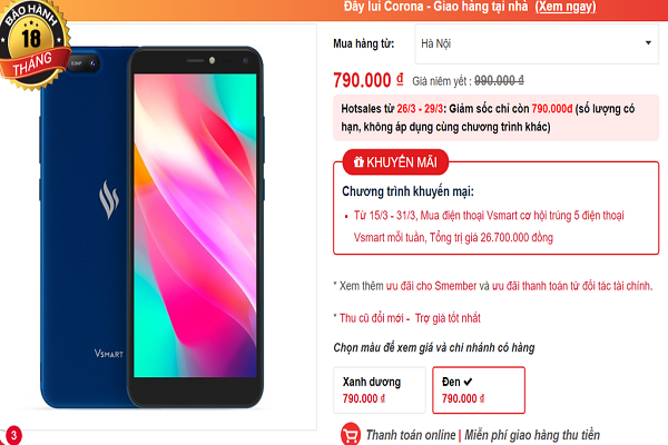Vsmart Bee gia 790.000d: Dien thoai quoc dan o day chu o dau?