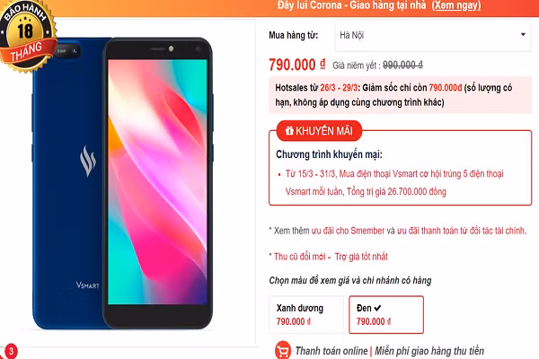 Vsmart Bee gia 790.000d: Dien thoai quoc dan o day chu o dau?
