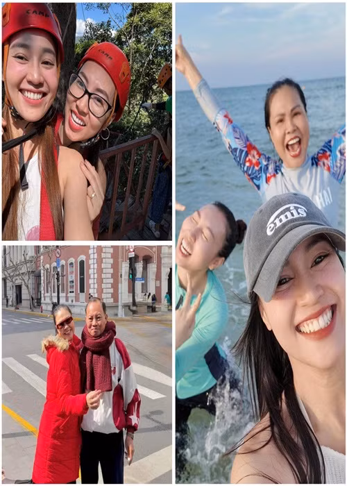 Nữ diễn viên khoe đưa bố mẹ đi du lịch nước ngoài. Ảnh: FB Lan Ngọc.
