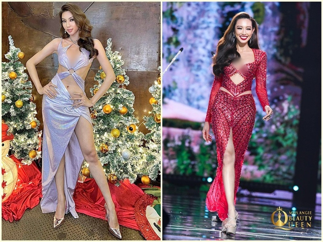 Năm 2021, Thùy Tiên thi Hoa hậu Hòa bình Quốc tế. Để phù hợp với tiêu chí cuộc thi, cô rũ bỏ phong cách ngọt ngào, thanh lịch để theo đuổi hình ảnh nóng bỏng. Nhờ sự "lột xác" thành công về ngoại hình, trau dồi các kỹ năng, cô đăng quang Hoa hậu Hòa bình Quốc tế 2021. Ảnh: FB Thùy Tiên.