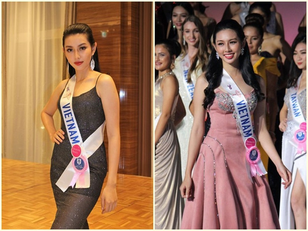 Thùy Tiên đại diện Việt Nam tham gia Hoa hậu Quốc tế năm 2018. Tuy nhiên, cô trắng tay ở cuộc thi này. Ảnh: FB Thùy Tiên.