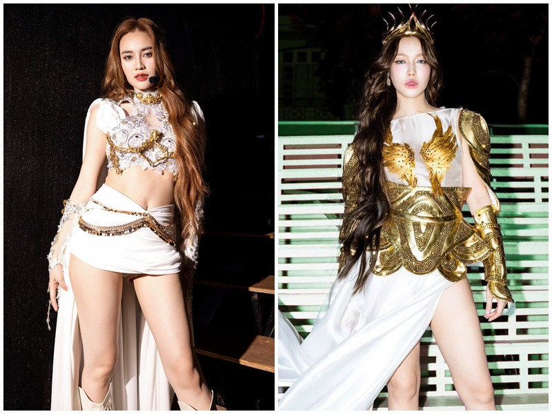 Diệu Nhi và Lan Ngọc đều thử sức ca hát. Ảnh: FB Lan Ngọc, Diệu Nhi.